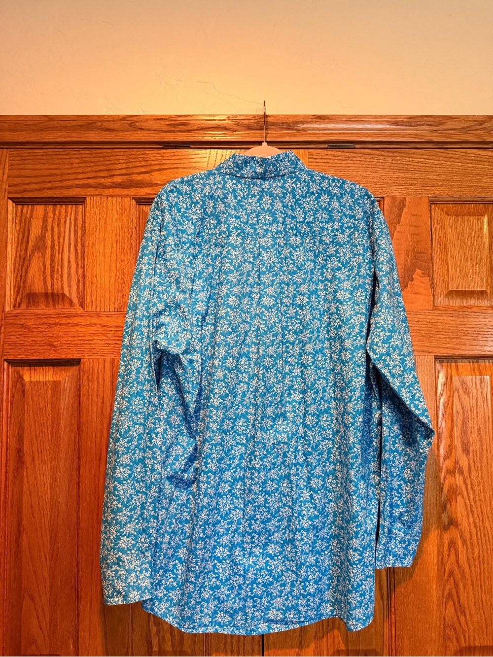 Cinch Men's Turquoise Blue Floral Button-Down Shirt - Picture 2 of 5